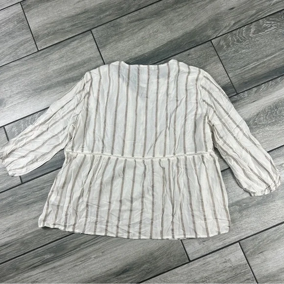 Fever Cream and Brown Striped Long Sleeve Top - Picture 8 of 12